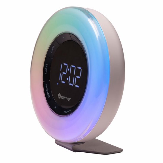 Denver Wake Up Light - FM Radiowecker - Snooze - Lichtwecker - Weißes Rauschen - CRL342