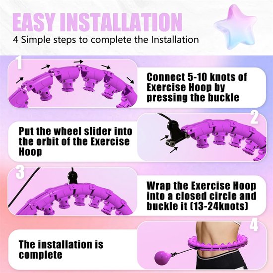 Fitness Hula Hoop - Hula Hoop mit Gewicht - Hoop Fitness - Sport Hula Hoop - Hula Hoop