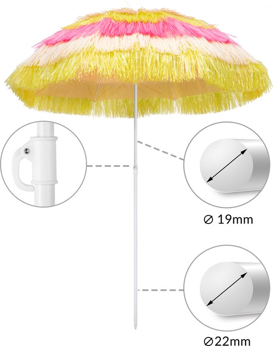 Kingsleeve Sonnenschirm Hawaii 160 cm - Neigungsverstellbar - Mehrfarbig