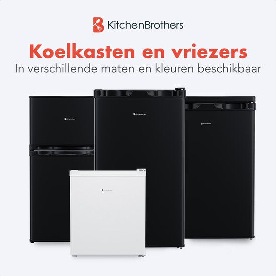KitchenBrothers Kühlschrank - 81L - Tischkühlschrank mit Gefrierfach - Eisfach - Frigo - Freistehend - Schwarz