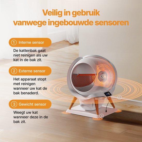 HoneyGuardian Automatic Litter Box XXL - Selbstreinigende Katzentoilette - Elektrische Katzentoiletten - Wasserfest & abwaschbar - mit App - Inkl. Katzenstreu-Matte und 40 Sammelbeutel