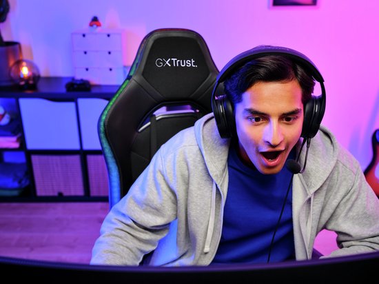 Trust Ruya RGB Gaming-Stuhl - Mit RGB-Beleuchtung - Verstellbar - Ergonomisch - Schwarz