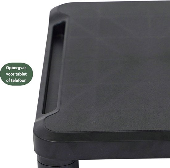 BRASQ Monitorständer Schwarz MS100 - Monitorständer für Laptop oder Display - Höhenverstellbar 38x24x11,2 cm