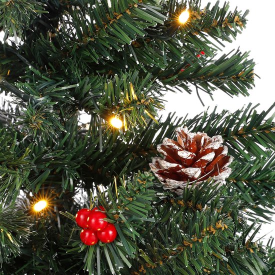 Black Box Trees Creston Set aus 2 Weihnachtsbäumen und 1 Kranz mit LED-Lichtern - Grün