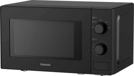 Tomado TMS2003B - Solo-Mikrowelle - 20 Liter - 5 Leistungsstufen - 700 Watt - Innenbeleuchtung - Schwarz