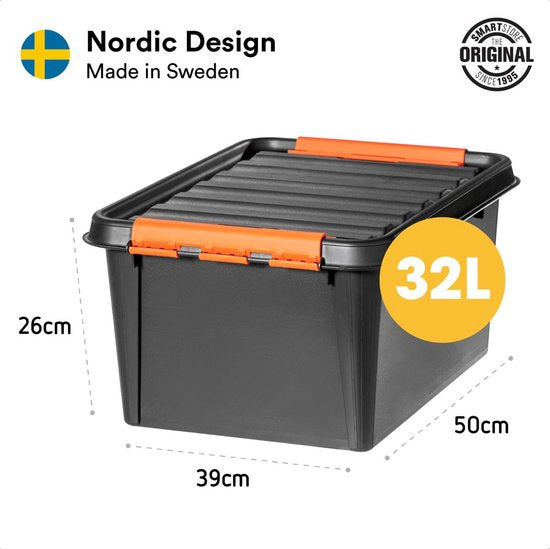 SmartStore™ Pro 31 Aufbewahrungsbox 32L schwarz - Stapelbar und verschachtelbar - Lebensmittelgeprüft - Aufbewahrungsbox