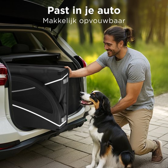 Trevopet® Hundefahrradanhänger - Faltbarer Fahrradanhänger Hund - Hundeanhänger - Geeignet für E-Bikes - Bis zu 40 kg - Für mittlere & große Hunde - Schwarz