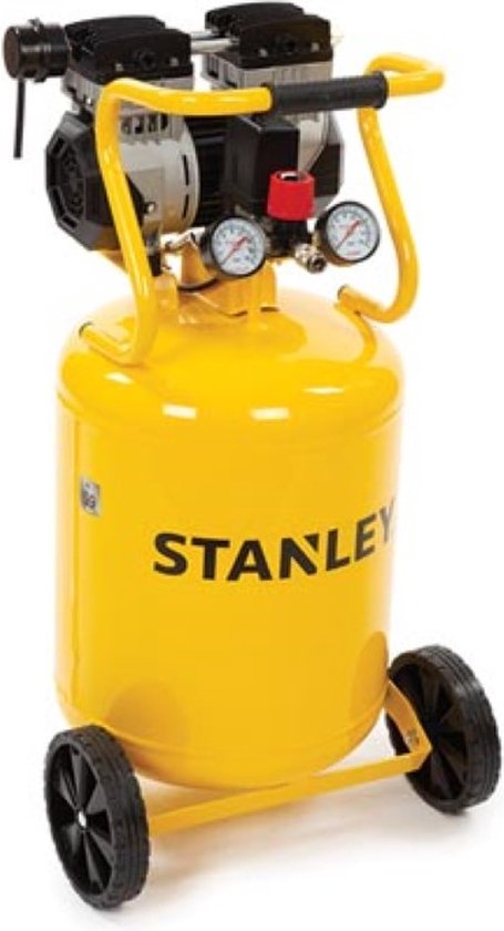 Stanley Kompressor, ölfreier Luftkompressor, geräuscharmer Kompressor, vertikal, 1 PS, 8 bar, Tankinhalt 50 L