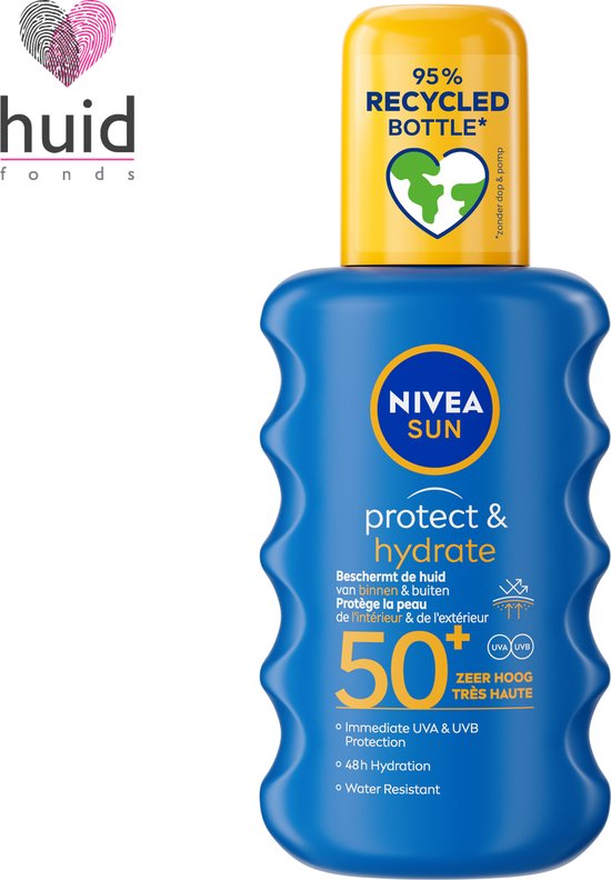 NIVEA SUN Protect & Hydrate Sonnenspray - SPF 50 - Sonnenspray - Schützt und hydratisiert - Sonnenschutz - Korallenfreundlich - Mit Vitamin E - 200 ml