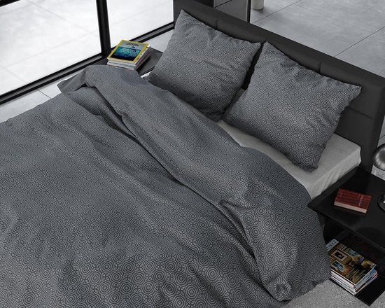 Sleeptime Flannel Jason - Bettbezug - Einzel - 140x200/220 + 1 Kopfkissenbezug 60x70 - Anthrazit