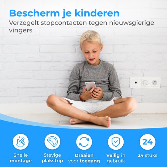 Nuvance Steckdosenschutz - 24 Stück - für Belgien - Kinderschutz - BE - Steckdosenschutz - Weiß