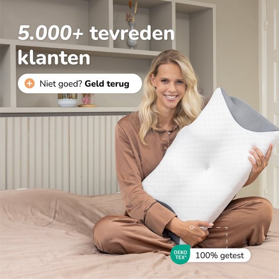 Alyze Anti-Schnarch-Kissen - Für jede Schlafposition - 60x40 cm - Kissen - Apnoe - Ergonomisch & orthopädisch - Schlaf - Schmetterling - Kopfkissen - Nackenschmerzen - Memory Foam - weiß