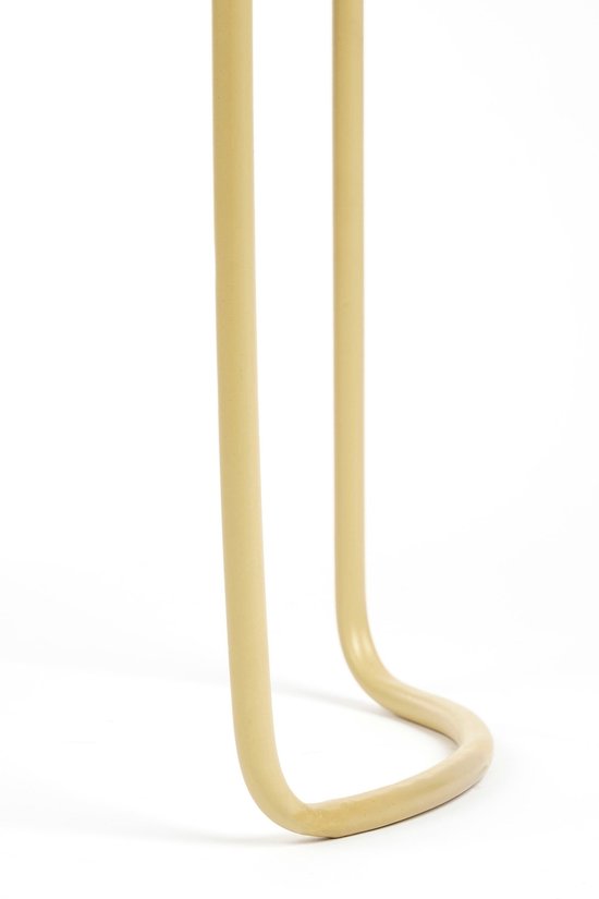 Mica Decorations Moritz Blumentopf auf Ständer – Pflanztopf L 55 x B 24 x H 65 cm – Pflanzenständer aus Eisen – Blumentopf für drinnen oder draußen – Beige