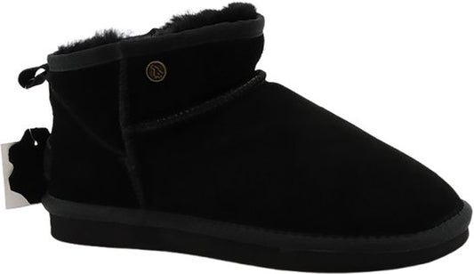 Alpacas Footwear - Damen - Kurze Stiefel aus echtem Wildleder - Gefüttert mit 100% weicher Lammwolle - Schwarz - 38