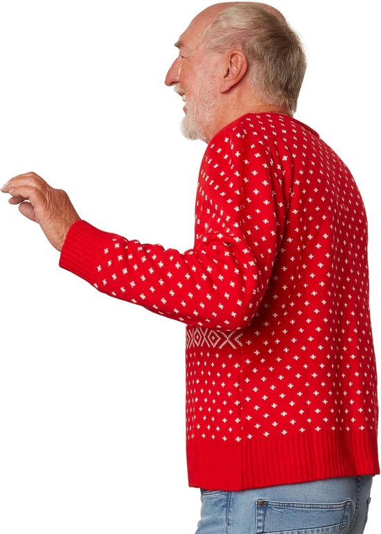 Dressforfun Weihnachtspulli Snow Fun Rot-Weiß – Unisex – Größe M