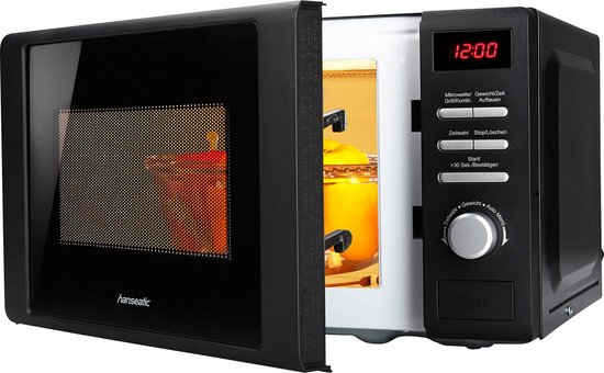 Hanseatic Mikrowellenherd 819021, Grill, 20 l, schwarz