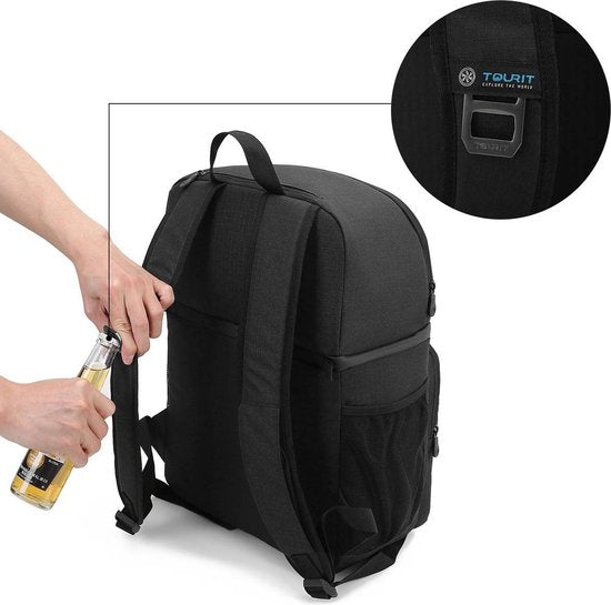Kühlrucksack (28L) - Für 16 Dosen - Lunchtasche für Frauen und Männer - Schwarz