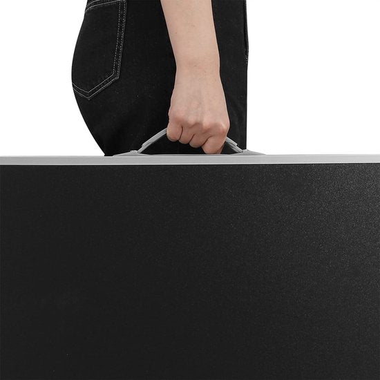 Klapptisch - Tragbarer Schreibtisch - Kompaktes Gestell - Klappbare Oberfläche - Reise-Arbeitsplatz - Leichte Platte - Einfach aufstellbare Platte - Schwarz - 70x60x50 cm