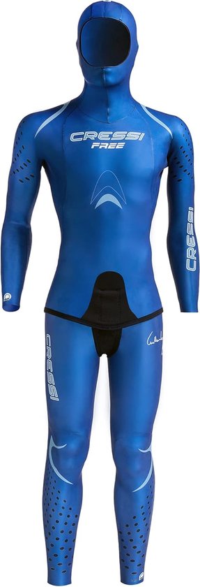 Cressi Free Man Wetsuit 3.5mm - Größe XS - Neoprenanzug für Freitaucher, glattes Neopren - für Männer