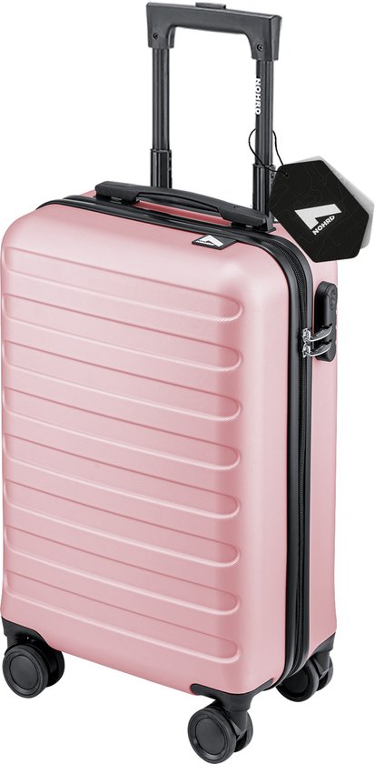 Nohrd Handgepäck Koffer - Rose Gold - Reisekoffer mit Rädern - 55x35x20 cm - Handgepäck Trolley Leichtgewicht - Reisekoffer - Trolley auf Rädern - Koffer