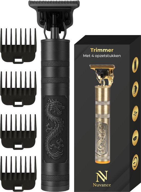 Nuvance Trimmer Men - Haarschneider Kopfhaar - Inklusive 4 Aufsätze - Barttrimmer und Haartrimmer - Haarschneider - Usb Wiederaufladbar