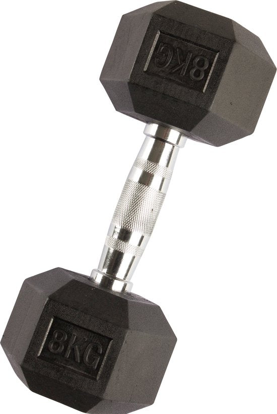 VirtuFit Hexa Dumbbell Pro - 8 kg - Sechseckhantel - Langlebig und strapazierfähig - Krafttraining - Gewicht - CrossFit & Fitness - Geeignet für Anfänger und Profis - Pro Stück verkauft