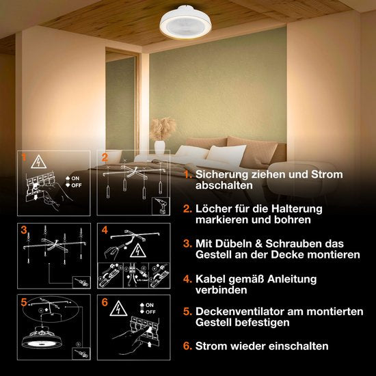 OSRAM HOMELIGHTING Deckenventilator Compact 480 49W Weiß Deckenventilator 49 W
