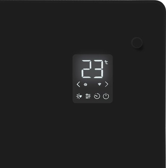 VONROC Luxury electric heater - Konvektorheizung mit Glasscheibe - 500W/1000W - Beheizt Räume bis zu 12m2 - Gesteuert sowohl mit App (über Wifi) als auch manuell - Einstellbarer Thermostat und Timer - Schwarz