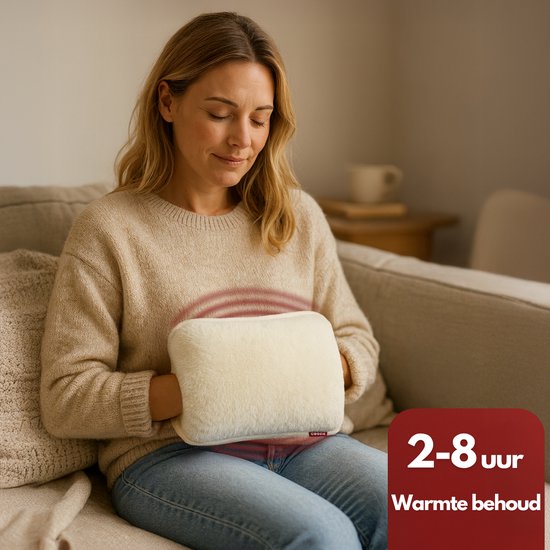 Coozie Elektrische Kanne - 1L - mit ThermoSoft Hülle aus Plüsch - Wärmende weiche Heißwasserkanne - Heißwasserkanne - Beige