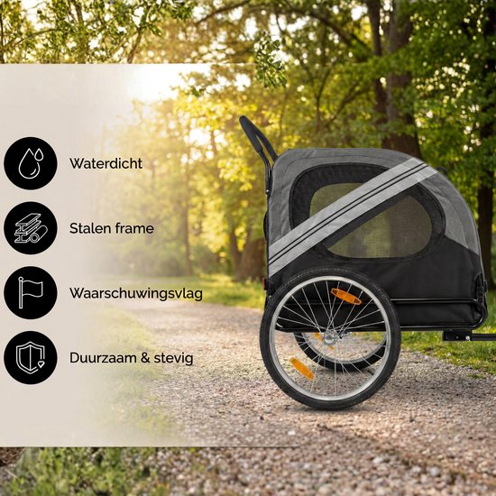 Outbee Hundefahrradanhänger - Hundefahrradanhänger faltbar - Hundeanhänger - 2-in-1 Hundefahrradanhänger - Hundebuggy - Max 35kg