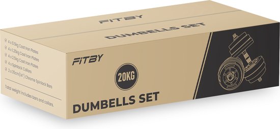 Fitby Kurzhanteln 20 KG - Kurzhantel - Hantelset - Verstellbare Kurzhanteln - Hantelset - Hantelset