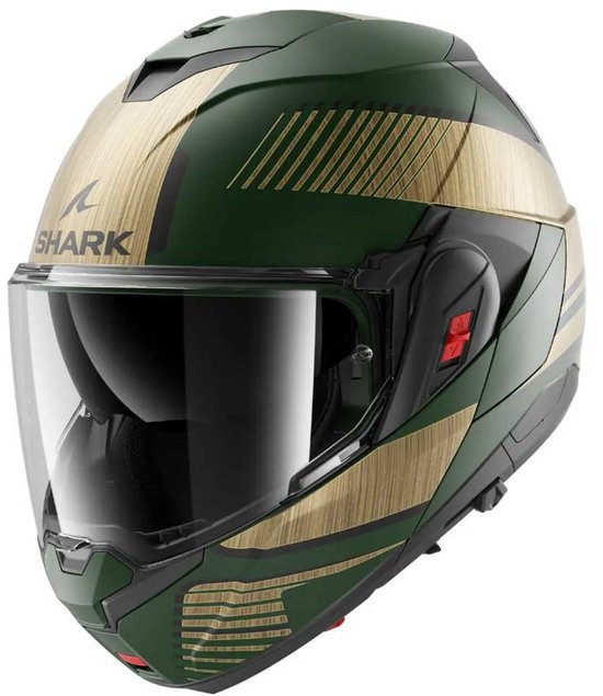 Shark Oxo Systemhelm Motorradhelm Sikter matt grün gold - Größe M