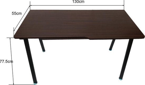 Computertisch Stoer - Industrie Vintage - 130 cm breit - schwarzes Metall braunes Holz