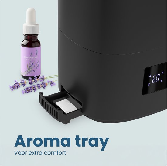 Auronic Luftbefeuchter - 5 Liter - Geeignet für Wohnzimmer, Büro, Schlafzimmer, Babyzimmer und mehr - BPA-frei - Schwarz
