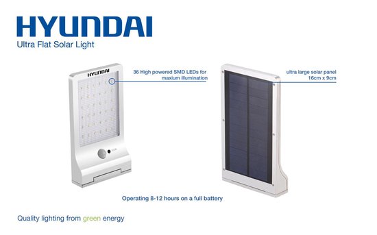 Hyundai - Ultradünne solarbetriebene LED-Außenlampe