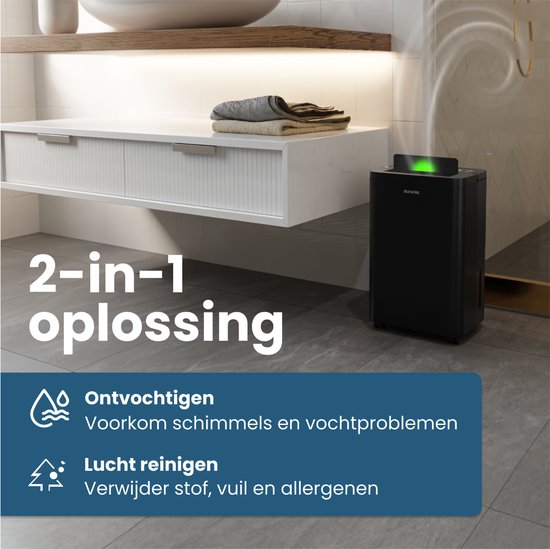 Auronic Luftentfeuchter - Compact Pro Plus - 12L - Schlafzimmer, Badezimmer, Wohnzimmer und Büro - Luftbefeuchter für Innenräume - Schwarz