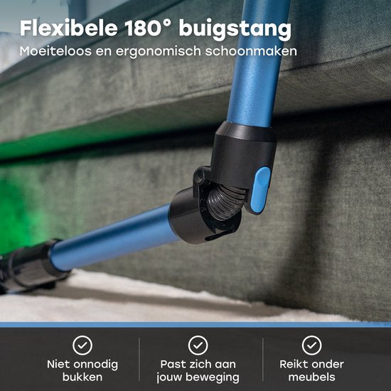 Ølven Stabstaubsauger CleanMax - Kabellos - 400W - Staubbuster - 55Min Akku - Beutelloser Staubsauger - Aroma Funktion