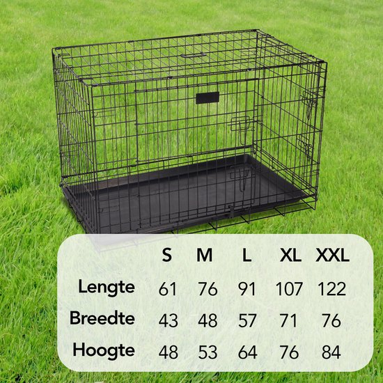Brixy Hundebank - Sitzbank für Hunde - Größe M - klappbar - 76 x 47 x 54 CM - 2 Türen - Schwarz