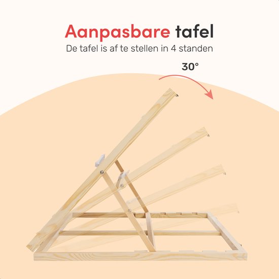 Diydash Verstellbares Puzzlebrett - Für 1000 Teile - Ergonomisches Design - Braunes Holz