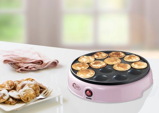 Bestron Poffertjes-Pfanne - APFM700SDP - 800W - Poffertjes-Maschine - Elektrisch - Rosa - 5 Jahre Garantie
