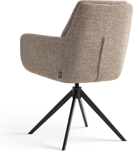 Furnihaus Esszimmer-Drehstuhl Milou mit Armlehne Taupe