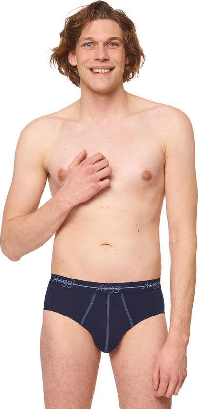 Sloggi Start Midi 2er-Pack Slips - Männer - Baumwolle/Elastan - Normale Taille - Elastisches Band - Blau/Multi - Größe M