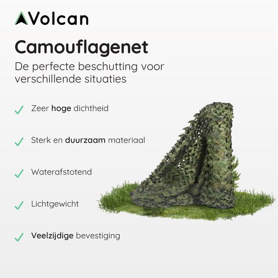 Volcan Tarnnetz 300x240 - Langlebiges Schattentuch für optimalen Tarnungseffekt - Grün