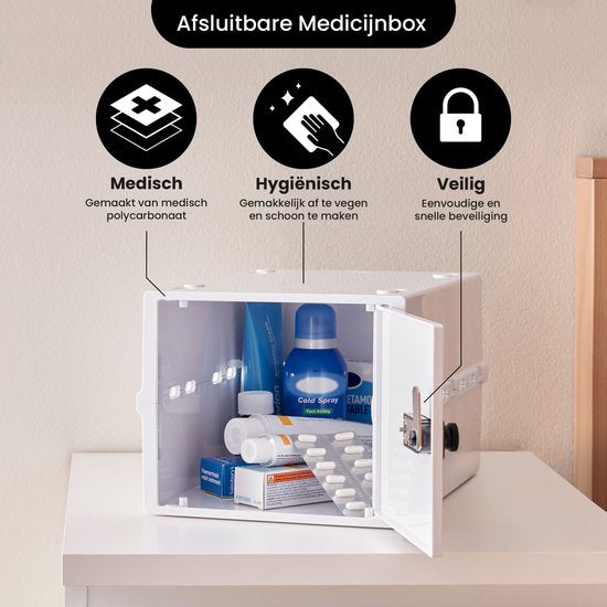 Lockabox One™ Aufbewahrungsbox mit Zahlenschloss - Abschließbarer Medizinschrank - Polycarbonat-Tresor - kühlschrank- und gefrierschrankgeeignet - 10,5 Liter - 31 x 21 x 17 cm