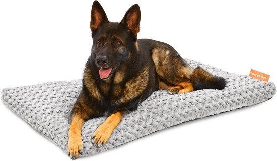 Happysnuts Hundekissen 120x80cm - Extra groß - flauschig - Luxus-Hundebett - Hundebett - waschbar - grau