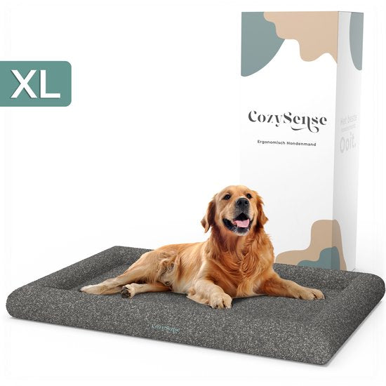 CozySense® Orthopädischer Hundekorb 100x70 cm - Größe XL - Bouclé-Stoff - Wasserfestes Hundebett mit waschbarem Bezug - Als Sitzkissen geeignet - Grau