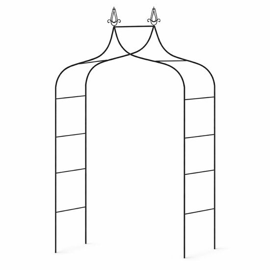 Ceruzo Rosenbogen 255 cm - Gartenbogen aus Metall - Kletterhilfe - Partybogen - Dunkelgrün