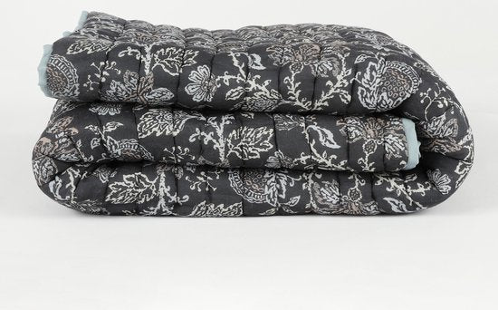 Glimmerdekorationen Plaid - L150 x B130 cm - Schwarz