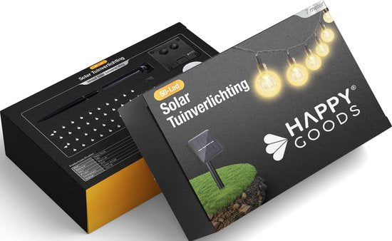 Happy Goods - Weihnachtsbeleuchtung - 7m - 50 Solar LED - Solar Gartenbeleuchtung - Solar Gartenbeleuchtung - Kristall Lichter ø 2,5 cm - Langlebig