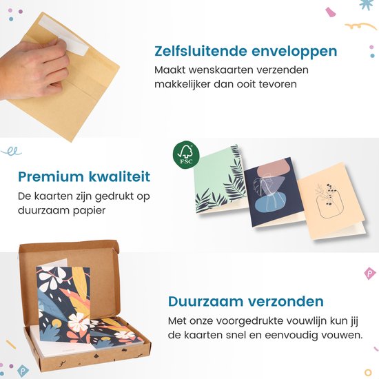 Partizzle 36x Grußkarten mit Umschlägen Set - Ohne Text - Versenden von lustigen Postkarten - Blumen & Natur - 15x10 cm